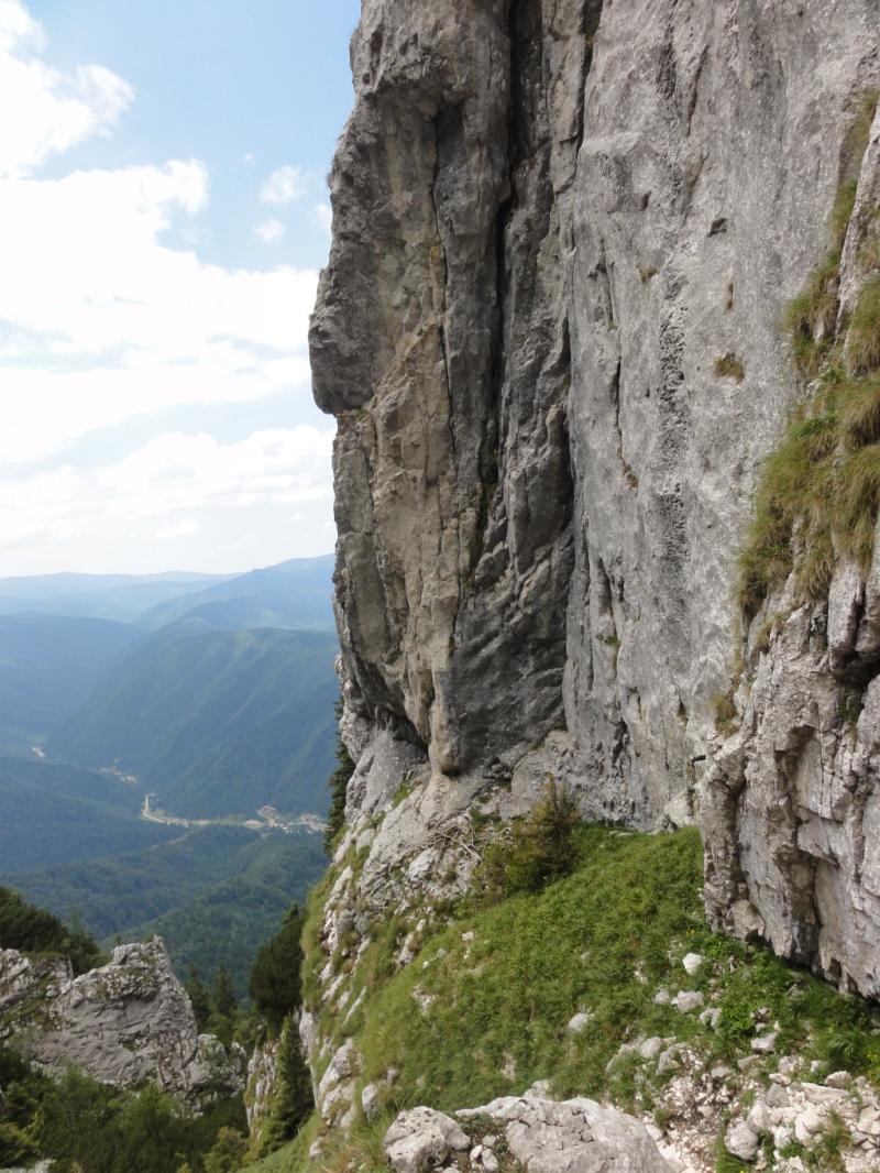 Brana de acces si o parte din LC1 văzute de la intrarea în tr. Coarnele Caprei